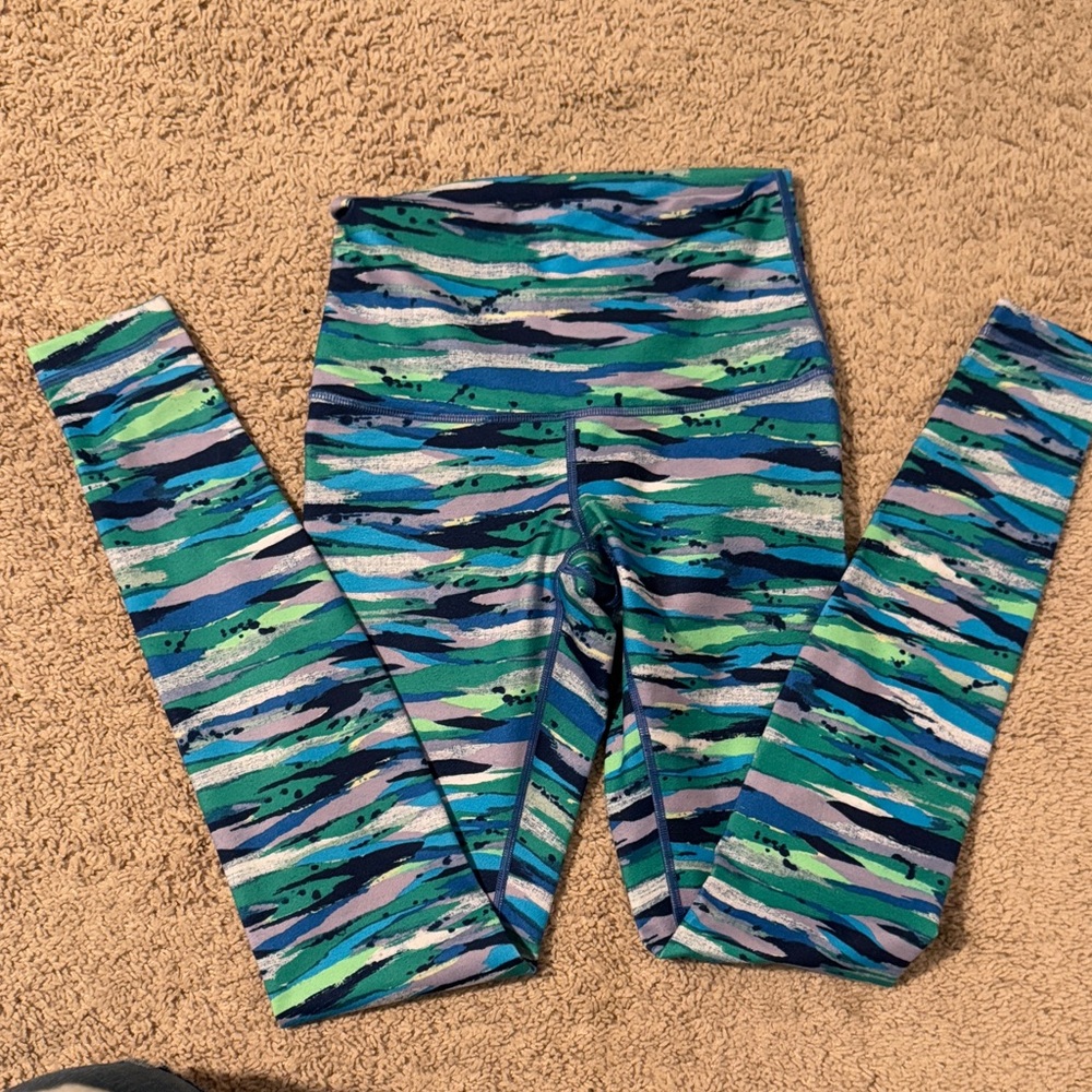 lululemon athletica Blue and Green Patterned Leggings